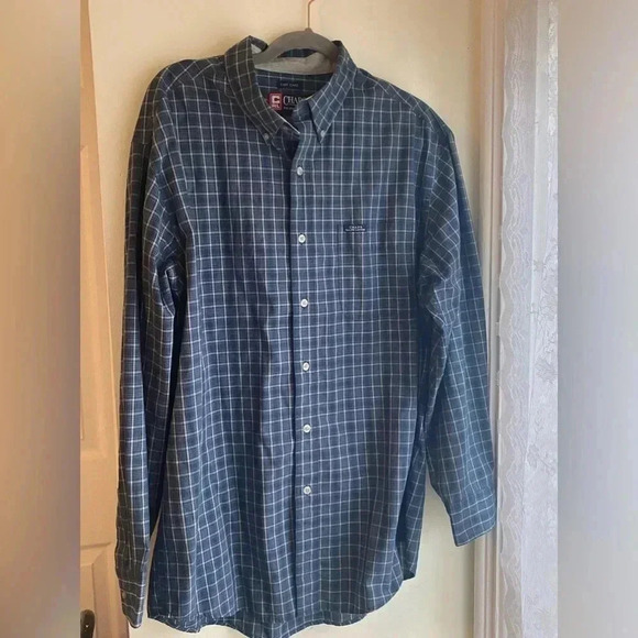 Chaps Plaid Button Down Long Sleeve Shirt Easy Care Cotton Blend Size Large - Picture 1 of 6
